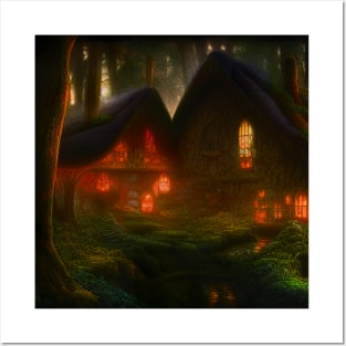 Magical Fantasy with lights In a Greenary Landscape, Beautiful Nature Posters and Art